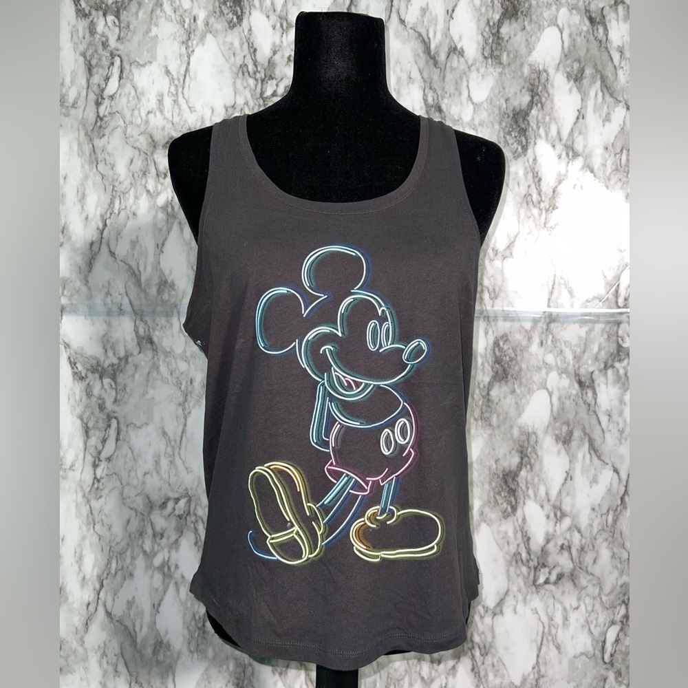 Disney Grey Neon Mickey Mouse Tank Top
